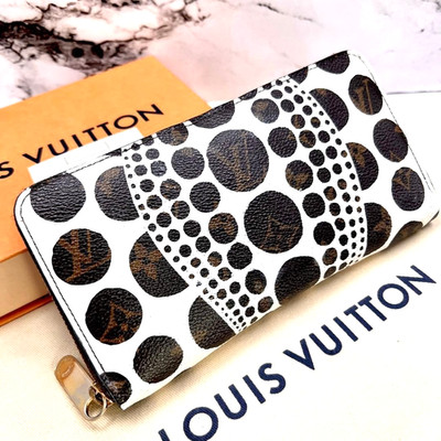 Louis Vuitton Yayoi Kusama Pumpkin Dots Zippy Geldbörse Weiß (Blanc)