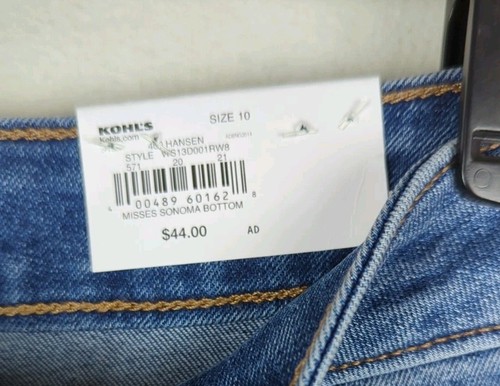 Jeans donna Sonoma nuovi con etichette taglia 10 blu denim crop gamba dritta vita alta prezzo al dettaglio consigliato - $ 44 - Foto 15 di 16
