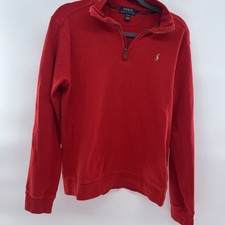 Polo Ralph Lauren Youth XL 18 20 Quarter Zip Sweater Red