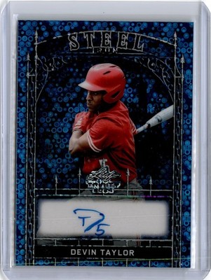 2024 Leaf Trinity Steel Donut Blue Devin Taylor Auto 5/5 (B114) A's