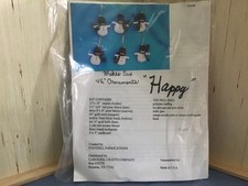 "Happy" Snowman Ornament Craft Kit for Six 4 1/2" Ornaments NIP