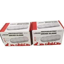LS Home Photoelectric Smoke Alarm 4 Pk. Lot Of 2