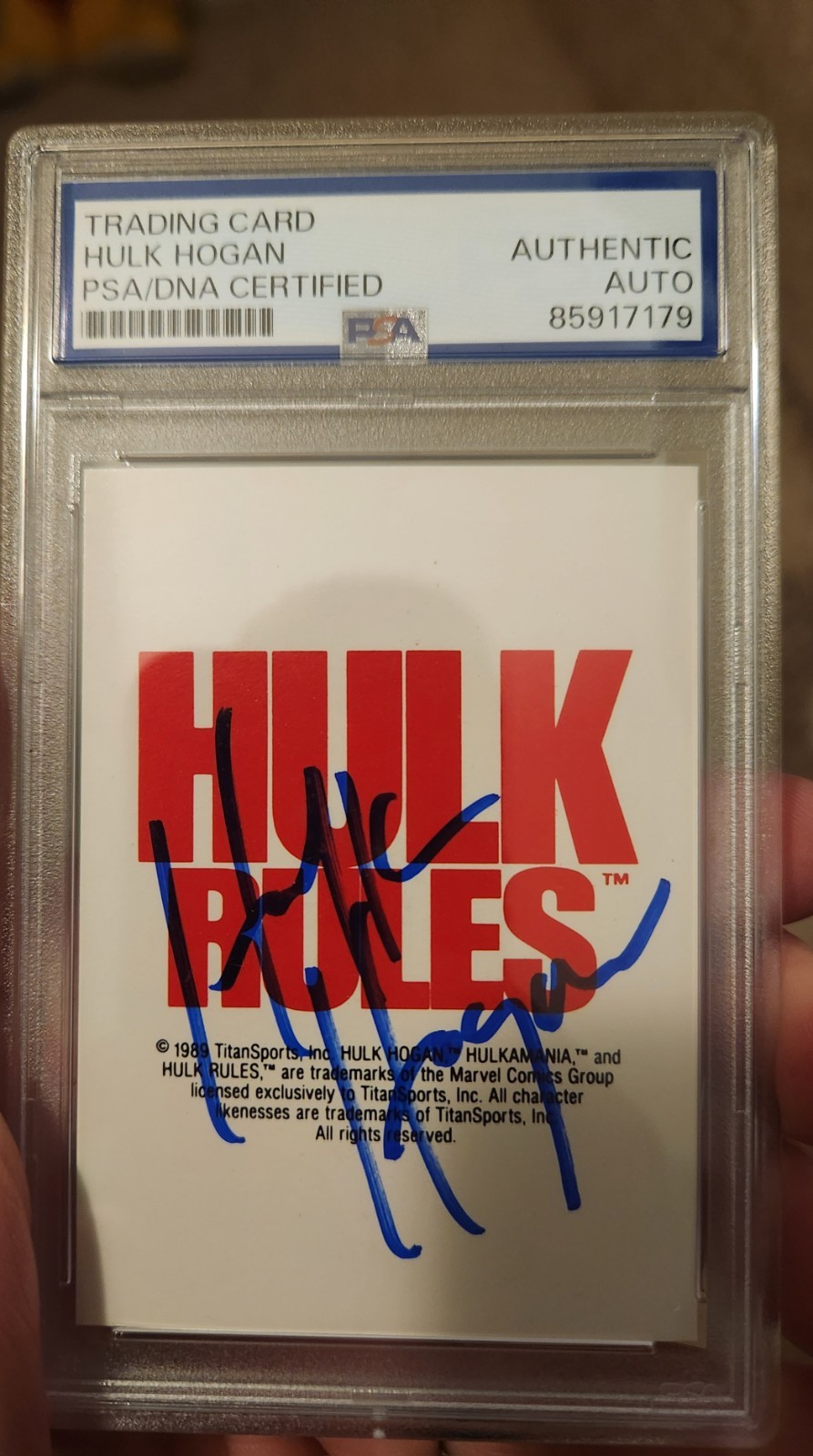 Hulk Hogan PSA/DNA 1990 Classic WWF #145 Card Auto Signed HOF 358