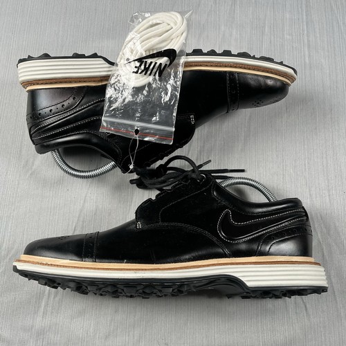 Nike Lunar Clayton Herren Größe 9 Schwarz Leder Golfschuhe 628535-001