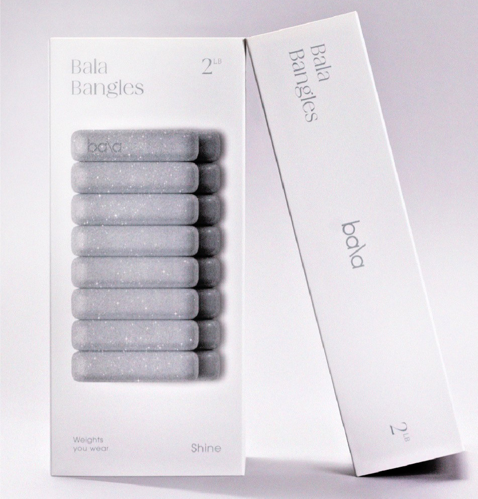 BALA Bangles - SILVER  Adjustable Ankle/Wrist Weights  2  X  2 Lbs Each NEW