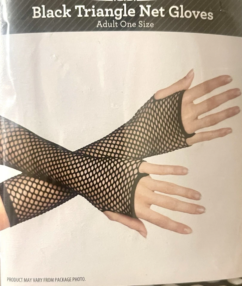 Guantes Triangle Net, Negros, Accesorio Halloween para Adultos, Mujer’s OSFA-NUEVO Foto 3 de 4