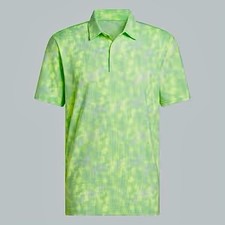 NEW Mens 70 ADIDAS Ultimate365 Textured Print Polo Shirt JL5287 Lime Burst XL
