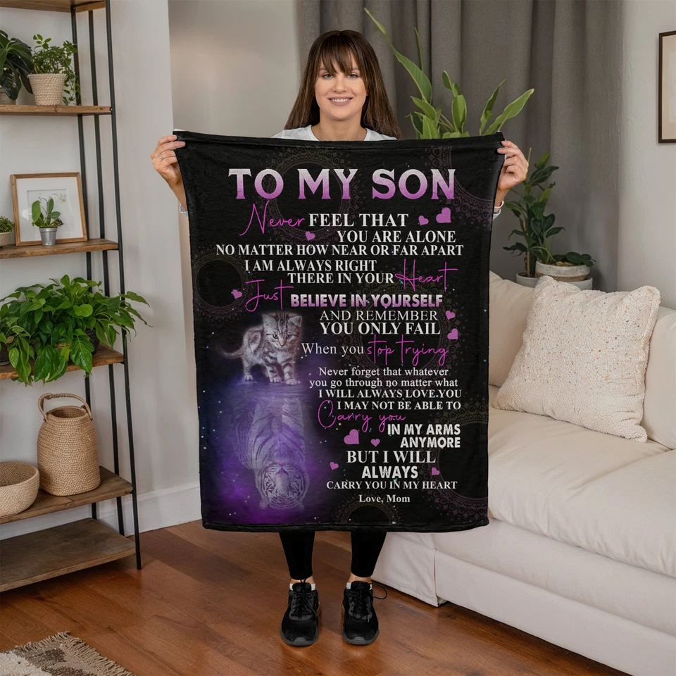 To My Son Tiger Blanket From Mom, Mother And Son Blanket Gift For Her Christmas - Image 4 of 4