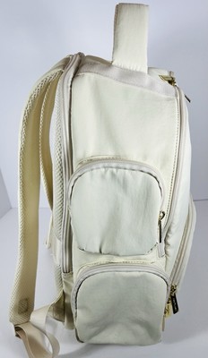 Isaac Mizrahi New York Cream With Mauve Lining Backpack Laptop