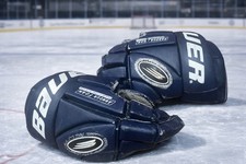 Hockey Gloves Bauer Supreme 3000 14” Senior Blue White Armour Foam READ