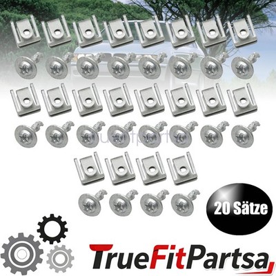 20 x Unterfarschutz Motorschutz Reparatur Clips Schrauben für BMW E39 E38 E52