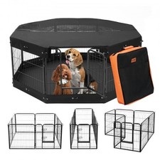 NEW HOT/ Dog Playpen, 8 Pcs 24 x 24 in Panels Foldable Metal Pet Exercise Pen,