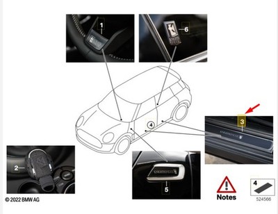 MINI F54 Einstiegsleiste hinten Knightsbridge Edition 51775A47963 NEU ORIGINAL