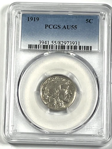 1919 Buffalo Nickel : PCGS AU55