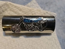 Vtg Lighter Case Motorcycle Cover Holder Turquoise for Full Size Bic 
