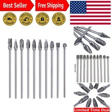 High-Performance Tungsten Carbide Rotary Burrs Set - Ideal for Wood & Metalwork