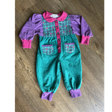 Vintage Gymboree rainbow tag One-Piece romper floral colorblock retro 90s