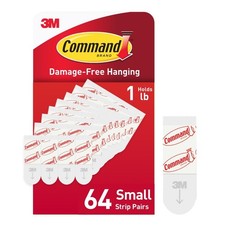 Command Indoor Small Replacement Strips, 64 Strips, Damage-Free Hanging Wall 0.46 per strip