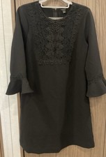 Ann Taylor Womens Black Bell Sleeve ZIP Back Dress Size 4