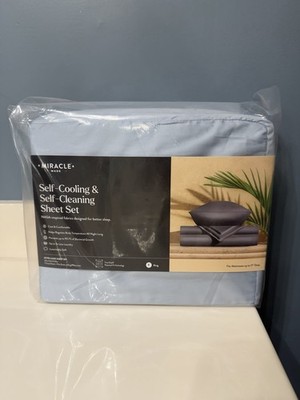 Miracle Made Luxe Cooling Bed Sheets, King Sky Blue New Ultra Soft