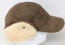 UGG Lockwood Shearling Cap Sheepskin Sherpa Leather Hat Size Small to Medium VTG