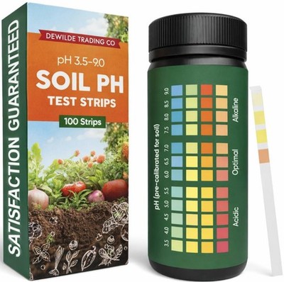 Soil pH Paper Test Kit   100 Tester Strips (3.5-9 Range)   Use for Testing...