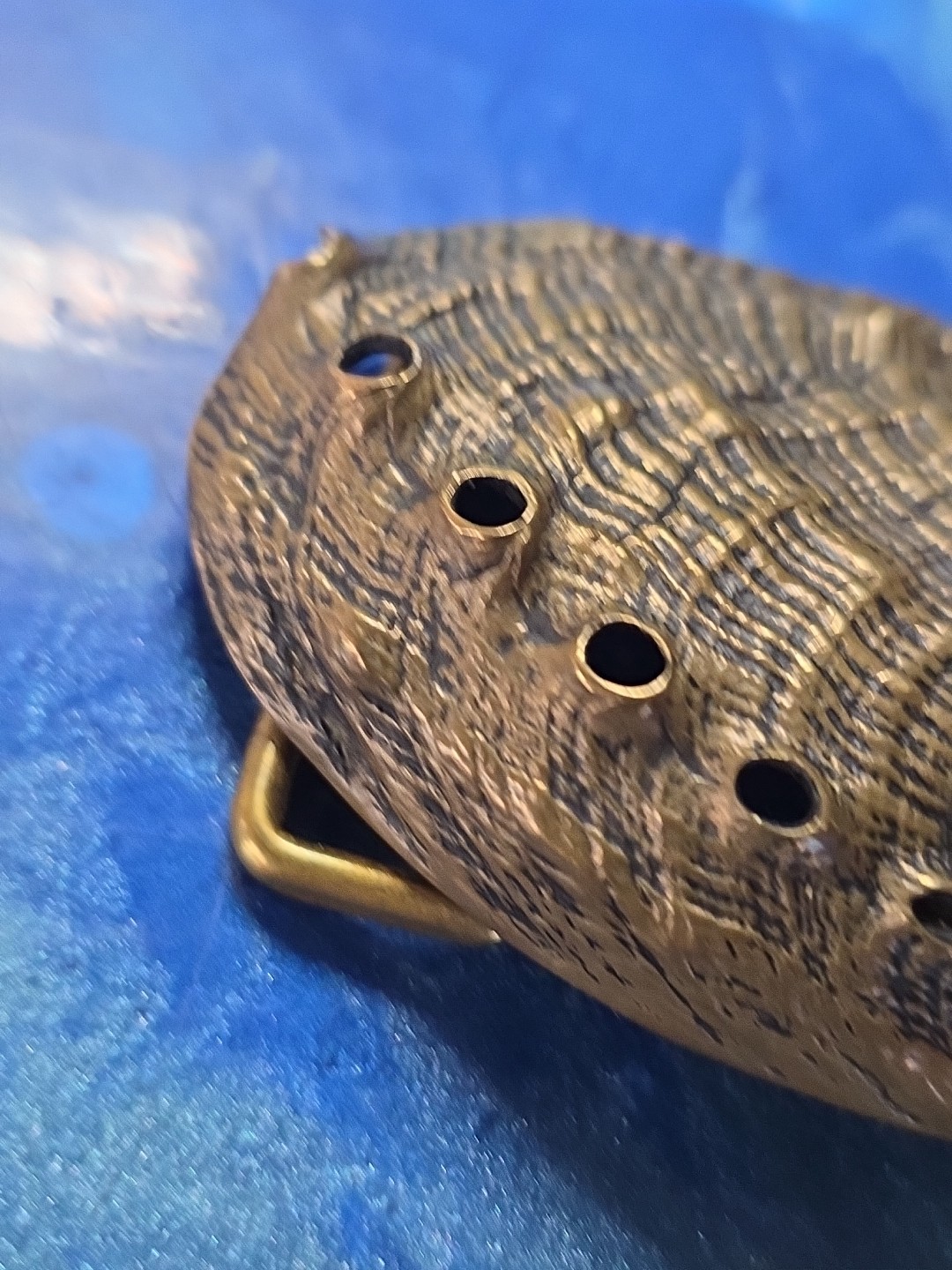 Solid Brass Tuberculate Abalone Sea Shell Belt Bu… - image 5