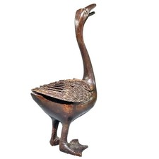 Vintage Handmade Brass Duck Incense Burner Home Decoration Collectible Statue