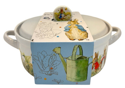 New Peter Rabbit Beatrix Potter Ceramic 6.5  Baking Casserole Dish with Handles 