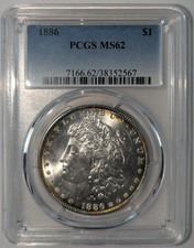 1886 Morgan Silver Dollar $1 PCGS MS62 38352567