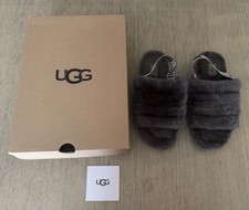 UGG FLUFF YEAH SLIDE Charcoal / DARK GREY SANDAL US 8 With Box Bloomingdale s