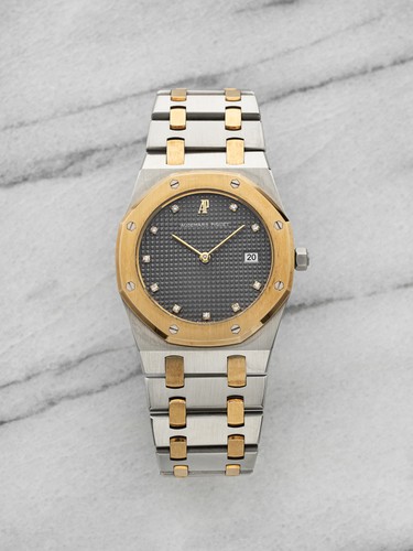 2006 Audemars Piguet Royal Oak 56175TT Two-Tone Grey Diamond Dial Quartz 33 mm