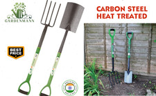 GARDENMANN Carbon Steel Heat Treated Digging Fork and Spade SET for Garden Lawn