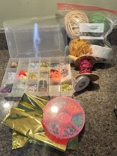 Huge Handmade Craft Supplies Lot Beads Sequins Ribbon Yarn Organizers Wire DIY
