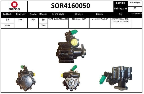 Pompe hydraulique direction SNRA SOR4160050 FIAT DOBLO Monospace auto