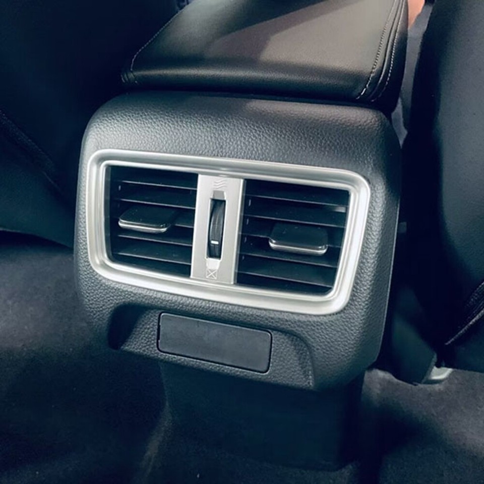 Car Matte Silver Rear Air Conditioning Vent Outlet Trim Cover for