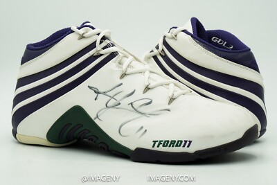 ADIDAS GDL2 USED SIZE 11 TJ FORD PE MILWAUKEE BUCKS WHITE PURPLE