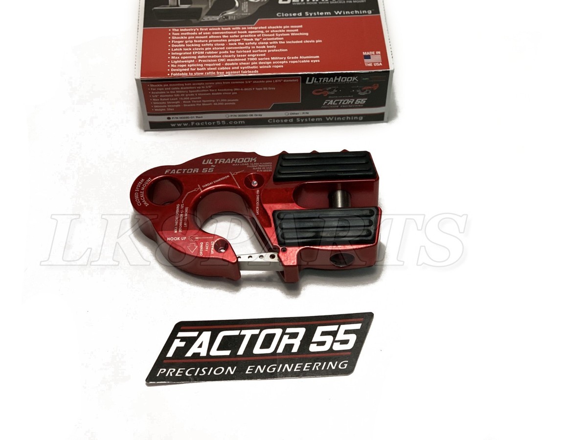 Factor 55 Red UltraHook Winch Hook For Up To 3/8