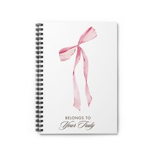Pink Bow Spiral Notebook - Ruled Line