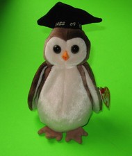 Wise TY Beanie Baby the Graduation Owl Class of '98 MWMT Birthday May 31 1997
