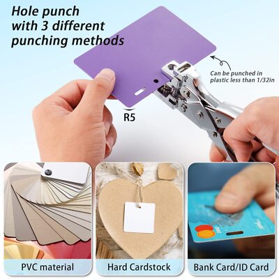 3 in 1 Badge Slot Hole Punch for ID Card Handheld Card Puncher