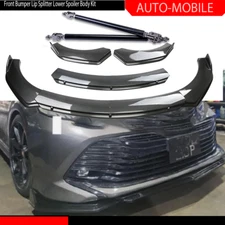 For Toyota Camry SE Carbon Fiber Style Front Bumper Lip Spoiler /Strut /Rods