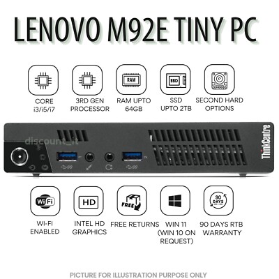 Lenovo M92e Tiny PC Intel Core i7 16GB RAM 1TBSSD WLAN fähig 90 Tage Garantie