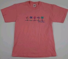 Vintage 90s Beverly Hills California Palm Tree Embroidered T Shirt Vtg USA Made