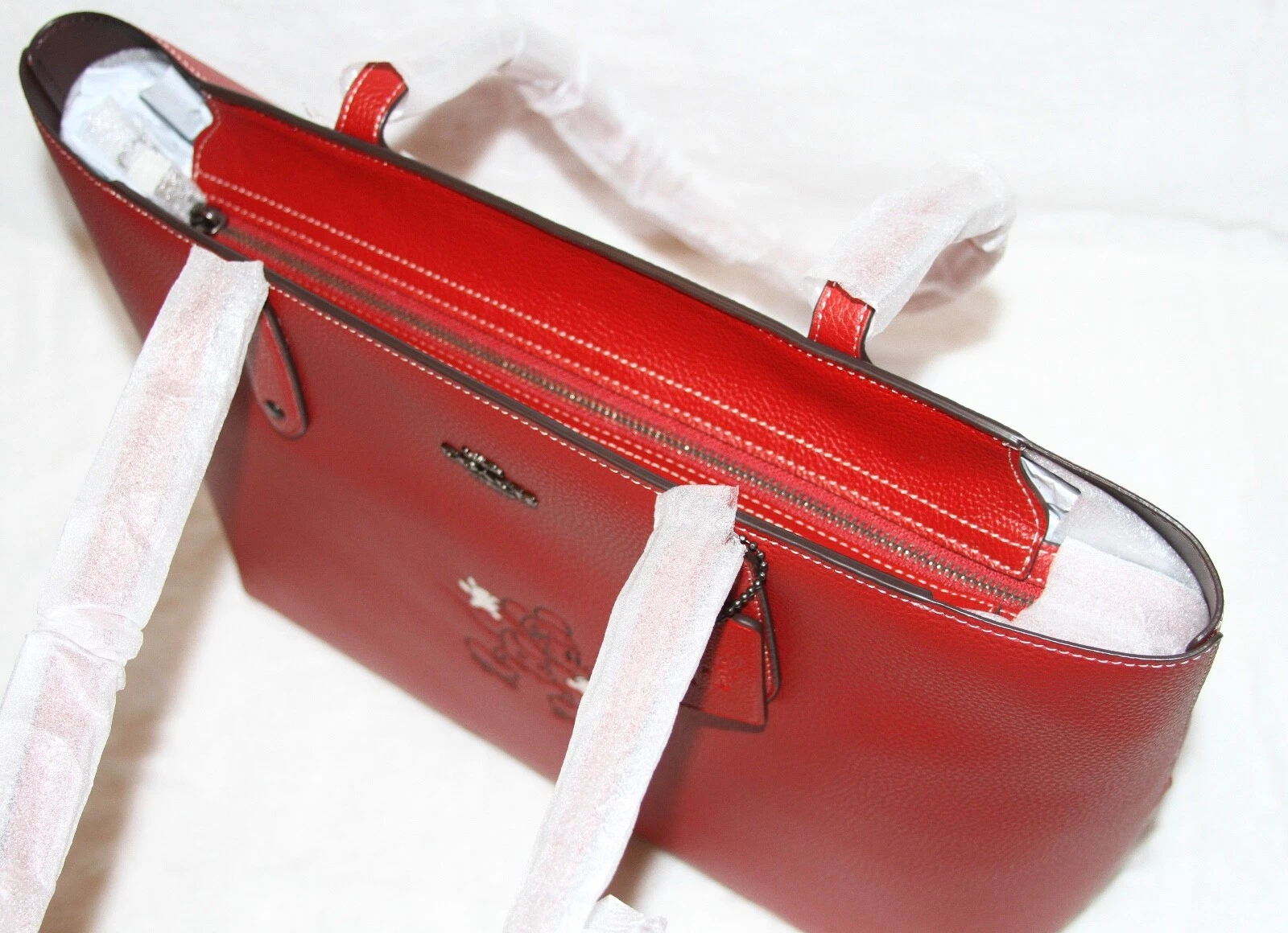 ? Borsa Coach Disney Topolino Centrale Borsa a mano grande in pelle nuova con etichetta