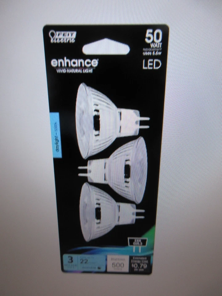 Feit Electric 50W Equivalent MR16 GU5.3 Bi-Pin Dimmable 12V Track Lighting 18PK - Image 2 of 4