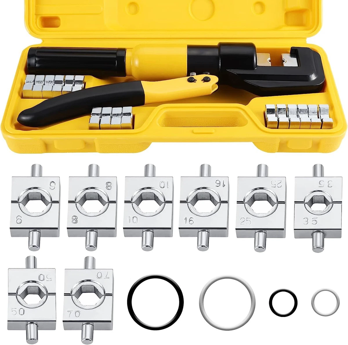 Hydraulic Crimping Tool 16 Tons 8 Dies Manual Hydraulic Electric Cable Wire Lug