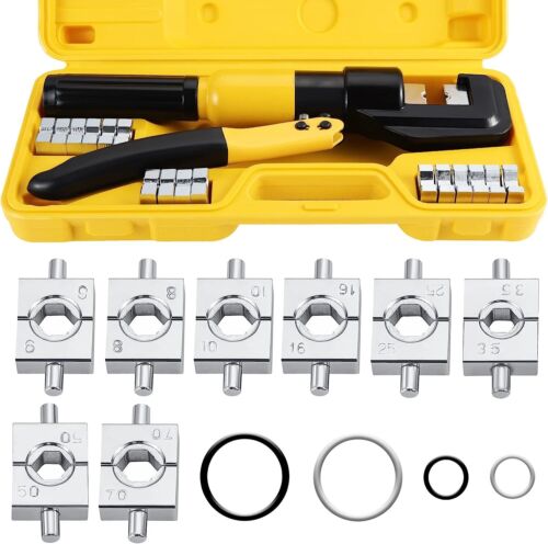 16 Ton 8 Dies Hydraulic Crimper Crimping Tools Wire Battery Cable Lug Terminal - Picture 1 of 14