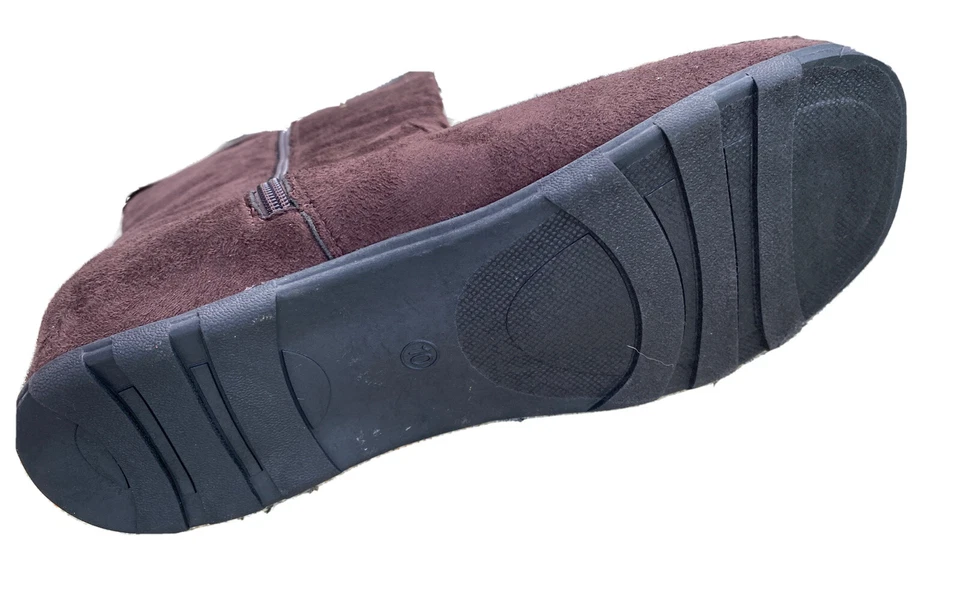 WANTED KENO Suede Knee High Boots Side Studded Buckle In Dark Brown Size 10 - Image 4 of 4