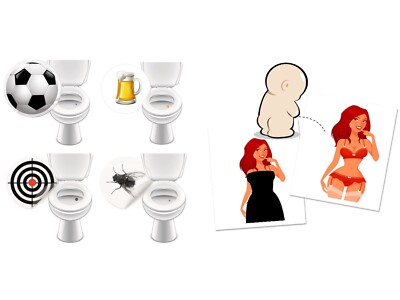 5 x WC Aufkleber für Männer Urinal Sticker für Kneipen mit Striptease Mädchen